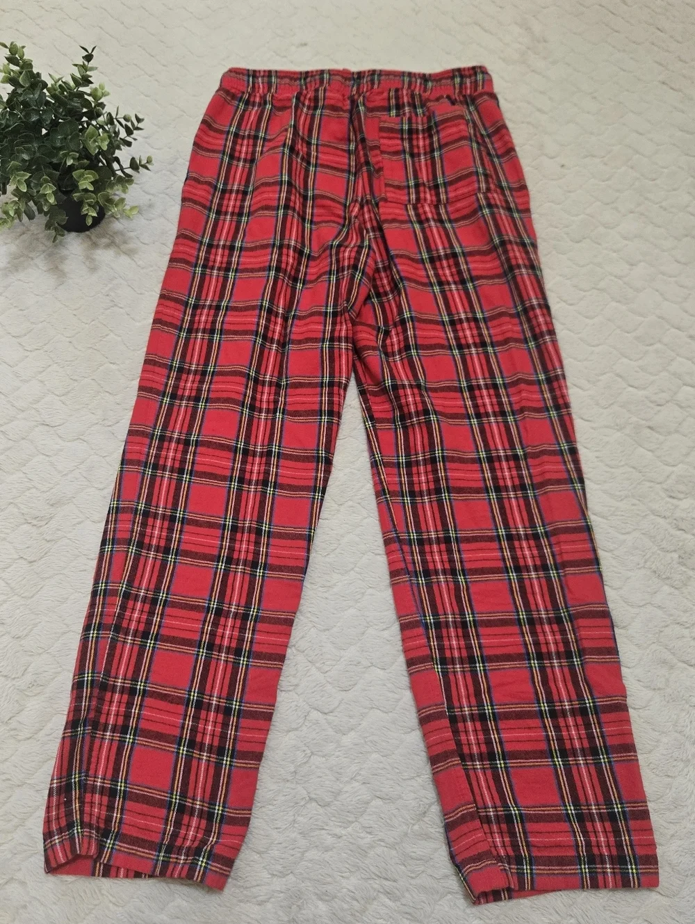 J. Crew Red Plaid Cotton Flannel Pajama Pants, Mens Size Small
